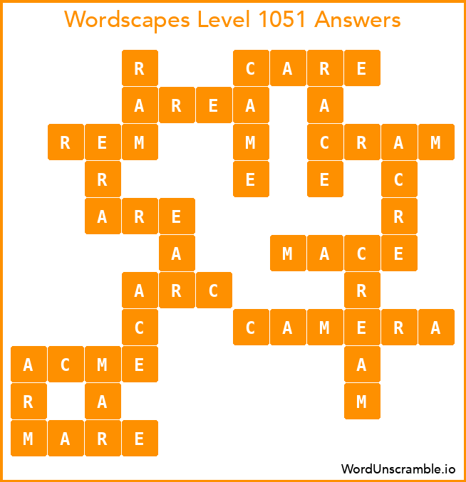 Wordscapes Level 1051 Answers