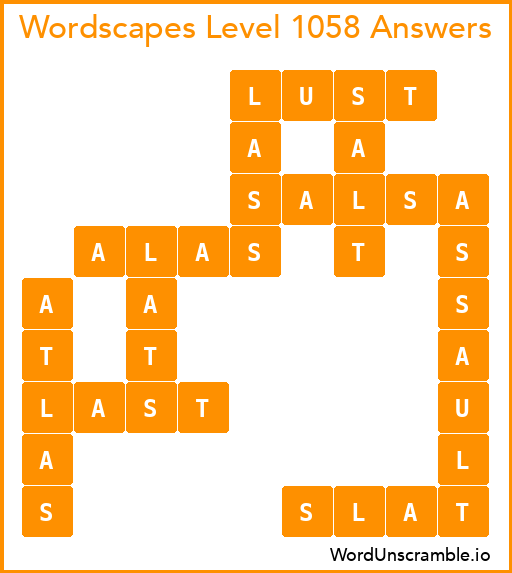 Wordscapes Level 1058 Answers