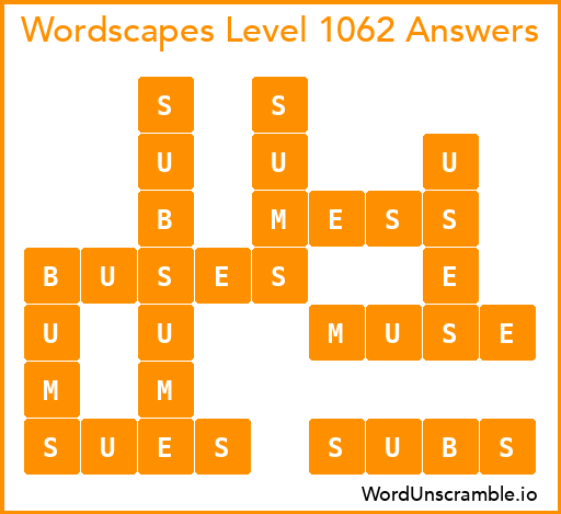 Wordscapes Level 1062 Answers
