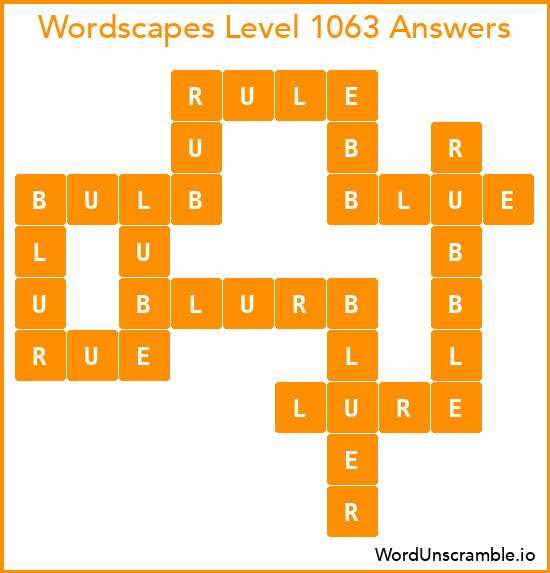 Wordscapes Level 1063 Answers