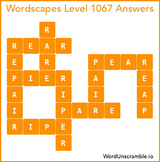 Wordscapes Level 1067 Answers