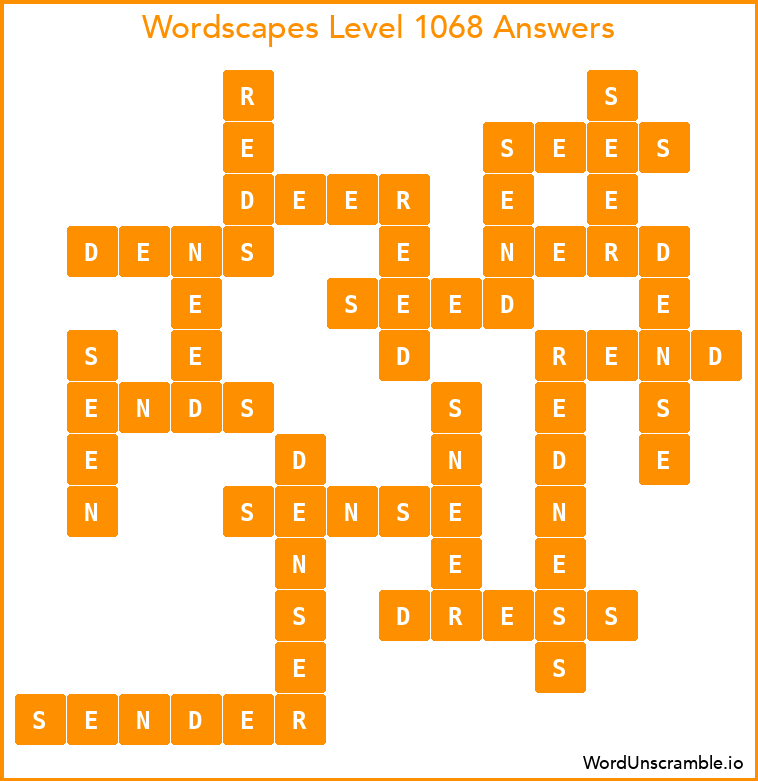 Wordscapes Level 1068 Answers