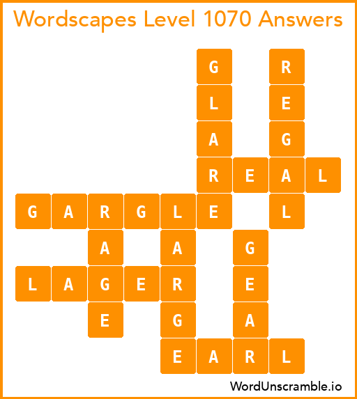 Wordscapes Level 1070 Answers