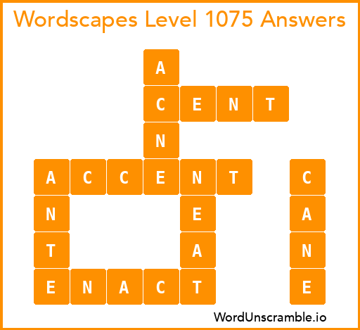Wordscapes Level 1075 Answers