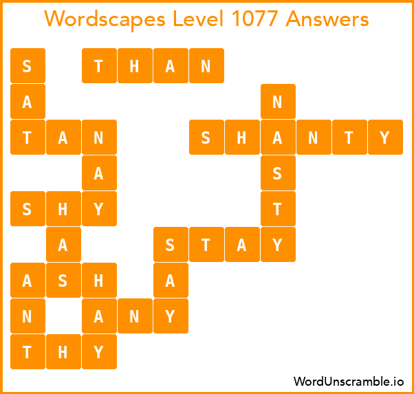 Wordscapes Level 1077 Answers