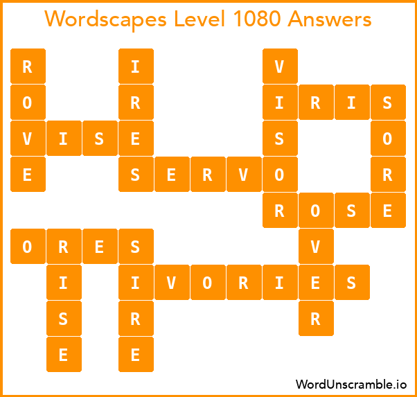 Wordscapes Level 1080 Answers