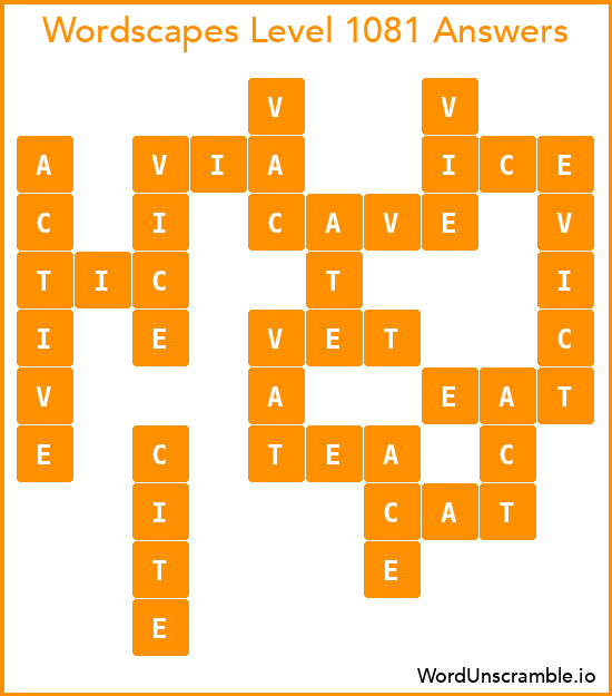 Wordscapes Level 1081 Answers