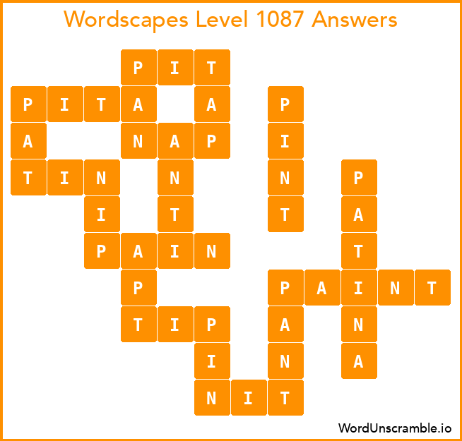 Wordscapes Level 1087 Answers