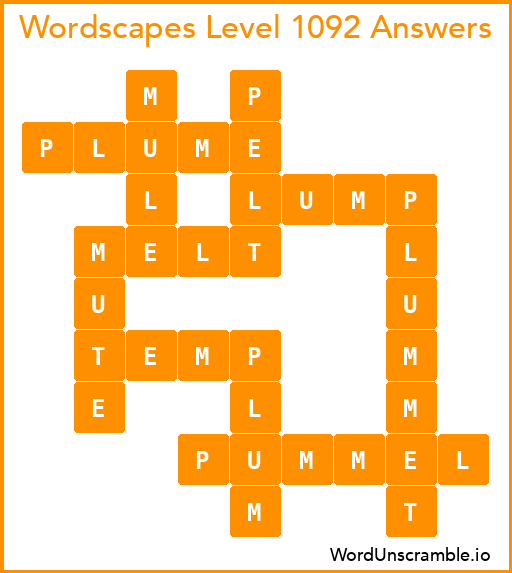 Wordscapes Level 1092 Answers