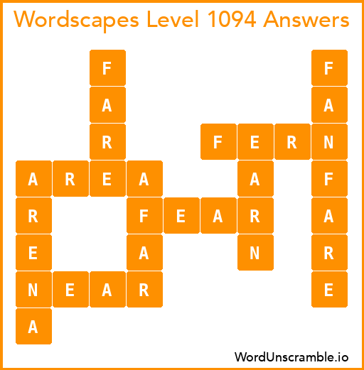 Wordscapes Level 1094 Answers
