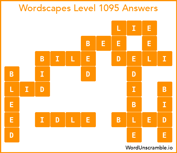 Wordscapes Level 1095 Answers