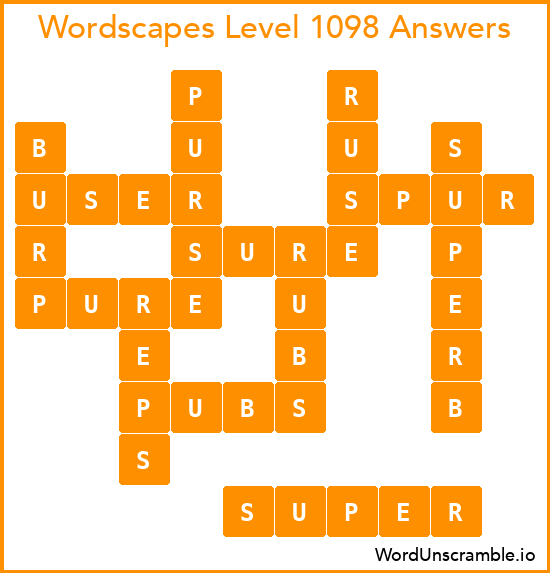 Wordscapes Level 1098 Answers