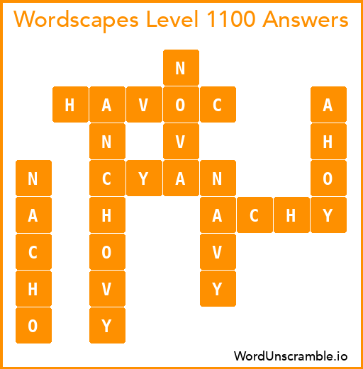 Wordscapes Level 1100 Answers