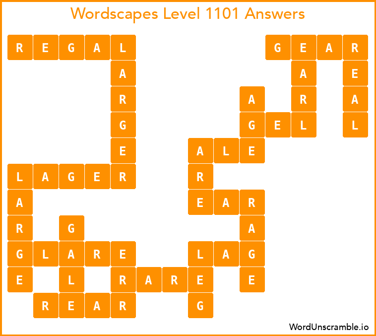 Wordscapes Level 1101 Answers
