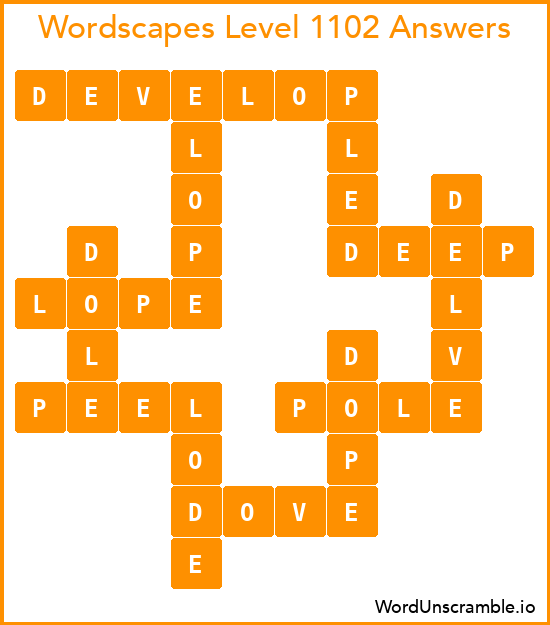 Wordscapes Level 1102 Answers