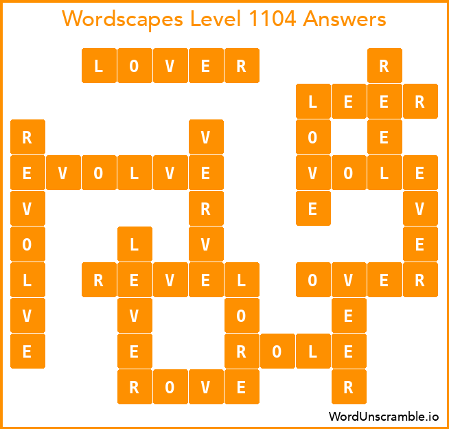 Wordscapes Level 1104 Answers
