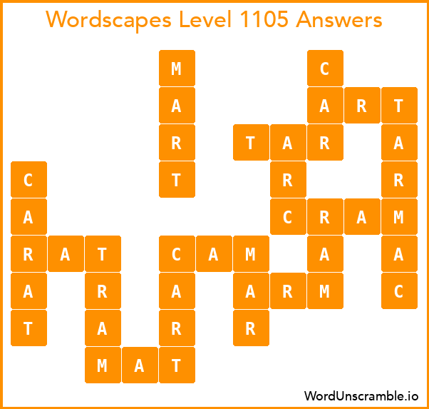 Wordscapes Level 1105 Answers