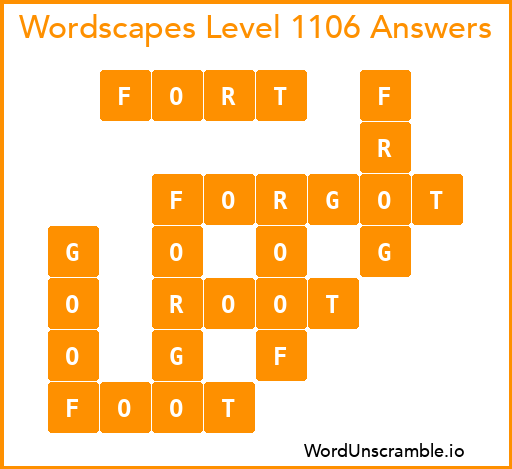Wordscapes Level 1106 Answers