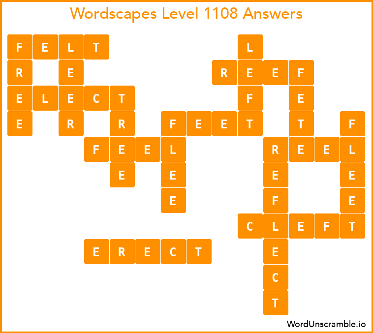 Wordscapes Level 1108 Answers