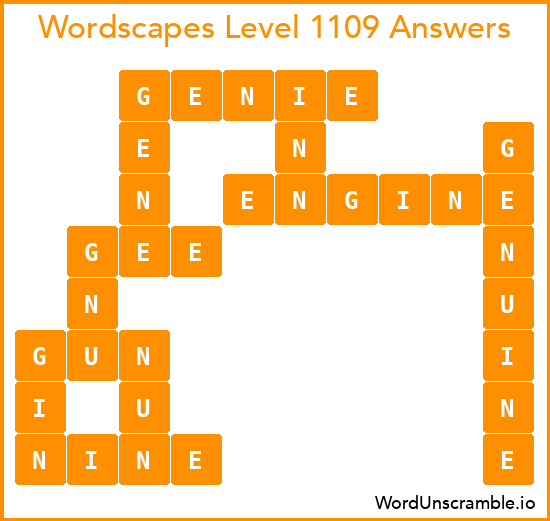 Wordscapes Level 1109 Answers