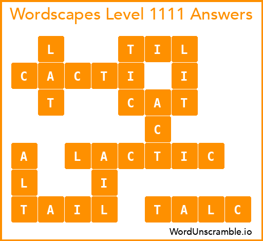 Wordscapes Level 1111 Answers