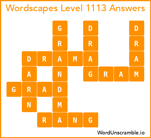 Wordscapes Level 1113 Answers