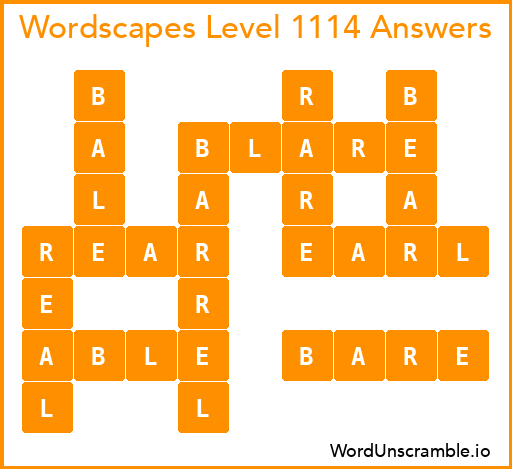 Wordscapes Level 1114 Answers