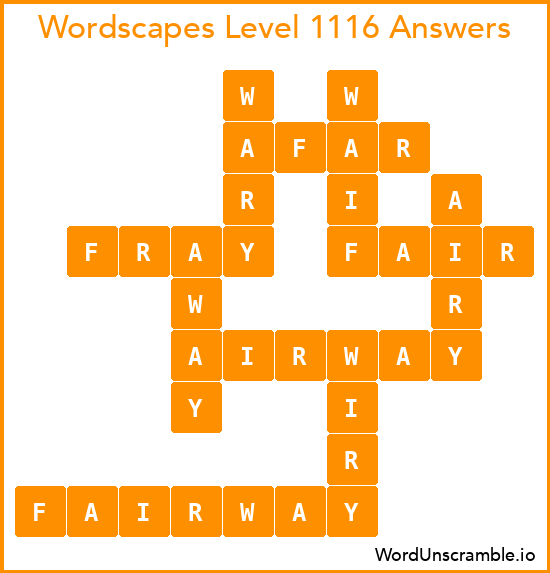 Wordscapes Level 1116 Answers