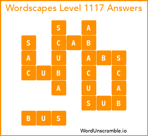 Wordscapes Level 1117 Answers