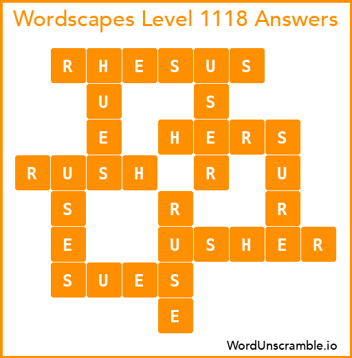 Wordscapes Level 1118 Answers