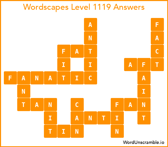 Wordscapes Level 1119 Answers