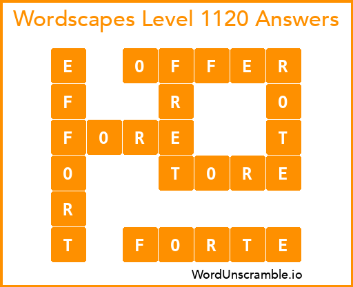 Wordscapes Level 1120 Answers