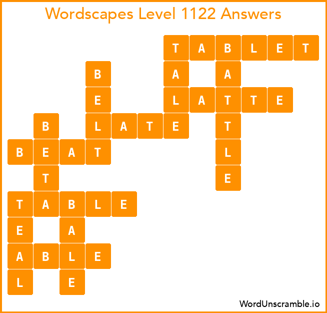 Wordscapes Level 1122 Answers