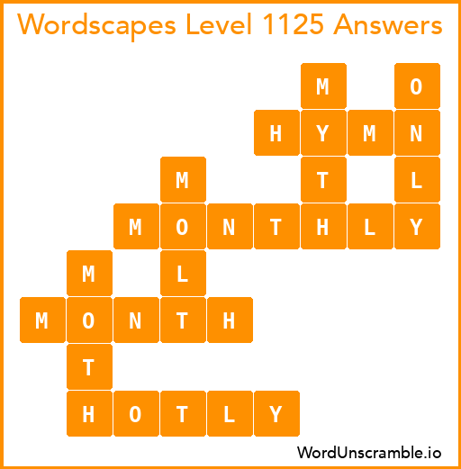 Wordscapes Level 1125 Answers