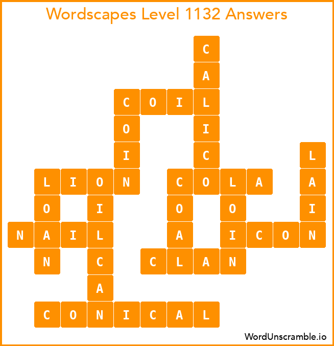 Wordscapes Level 1132 Answers