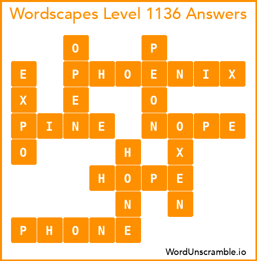 Wordscapes Level 1136 Answers