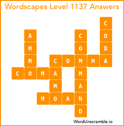 Wordscapes Level 1137 Answers