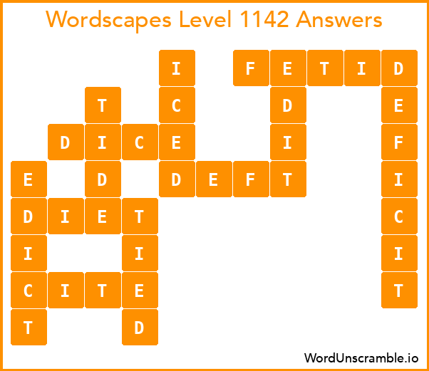Wordscapes Level 1142 Answers