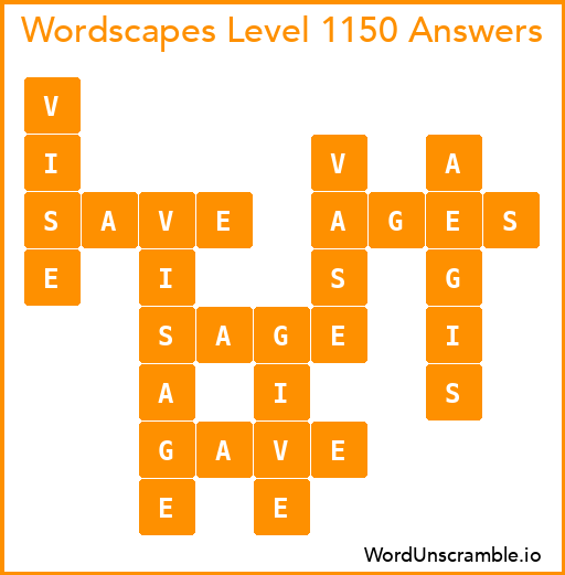 Wordscapes Level 1150 Answers
