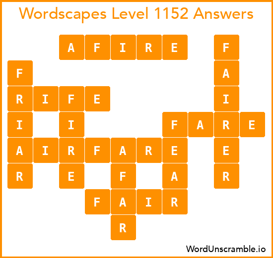 Wordscapes Level 1152 Answers