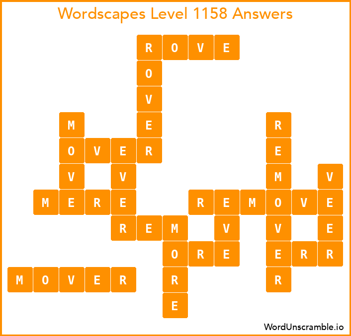 Wordscapes Level 1158 Answers