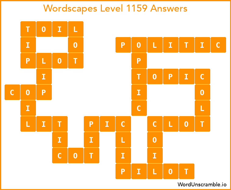 Wordscapes Level 1159 Answers