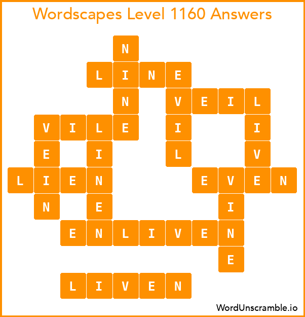 Wordscapes Level 1160 Answers