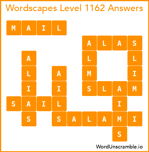 Wordscapes Level 1162 Answers