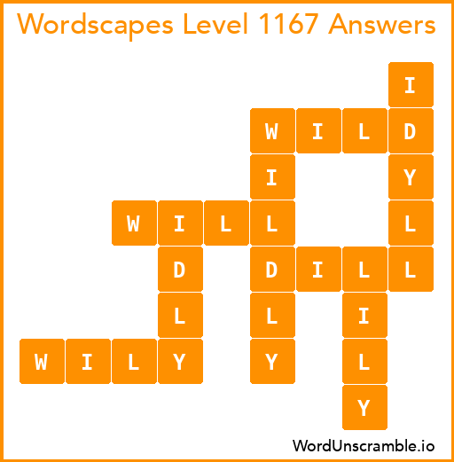 Wordscapes Level 1167 Answers