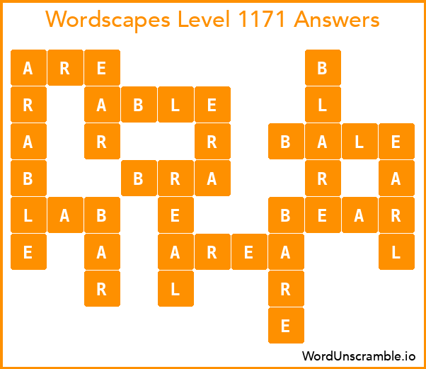 Wordscapes Level 1171 Answers