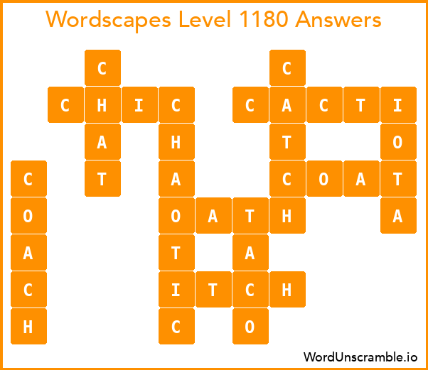 Wordscapes Level 1180 Answers