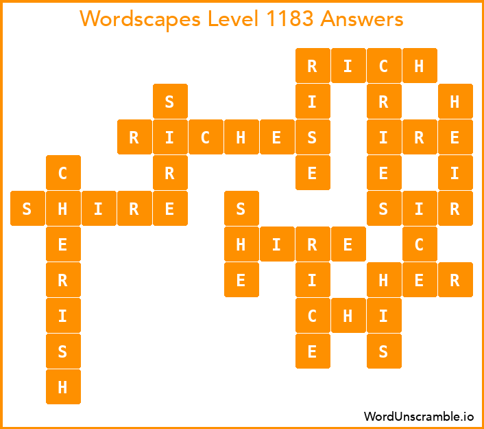 Wordscapes Level 1183 Answers