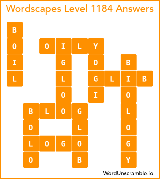 Wordscapes Level 1184 Answers