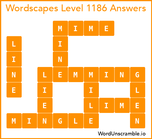 Wordscapes Level 1186 Answers